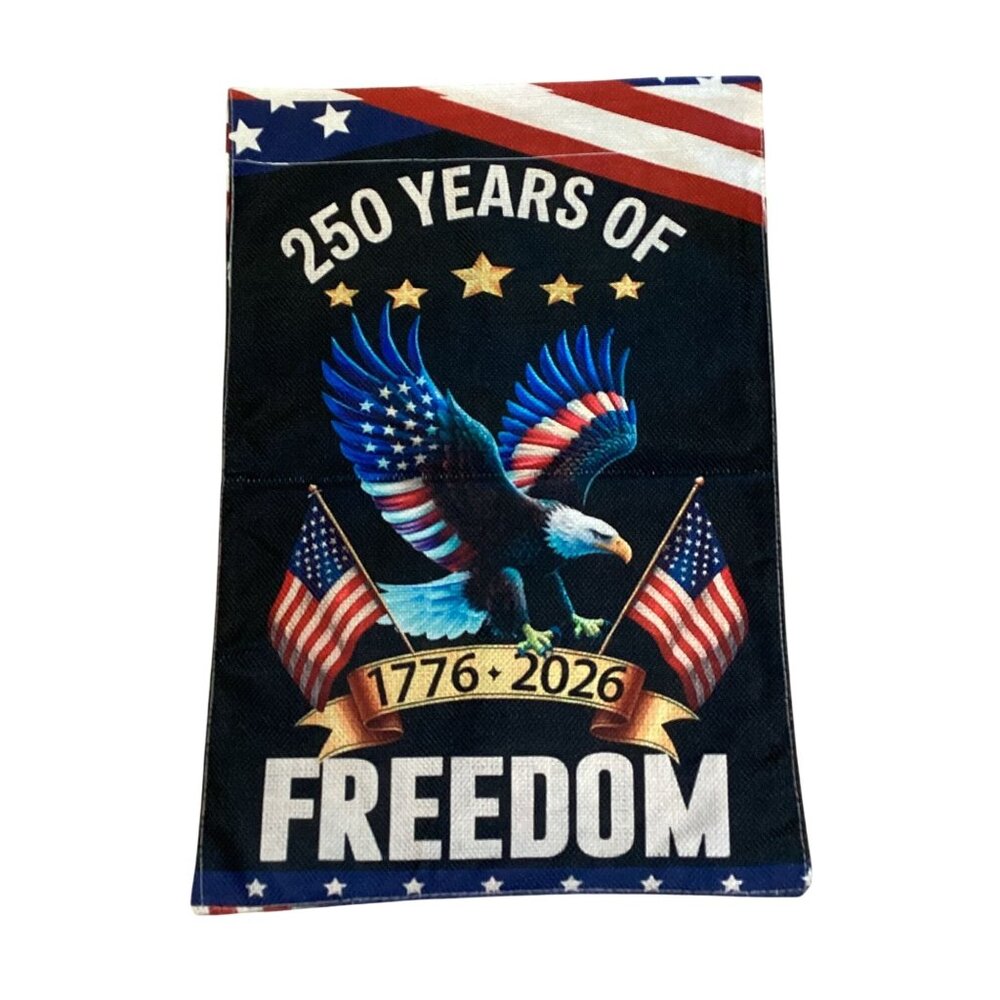 Freedom Yard Decor Flag Double Sided 250 Years Of Freedom 1776-2026 12X18 NEW
